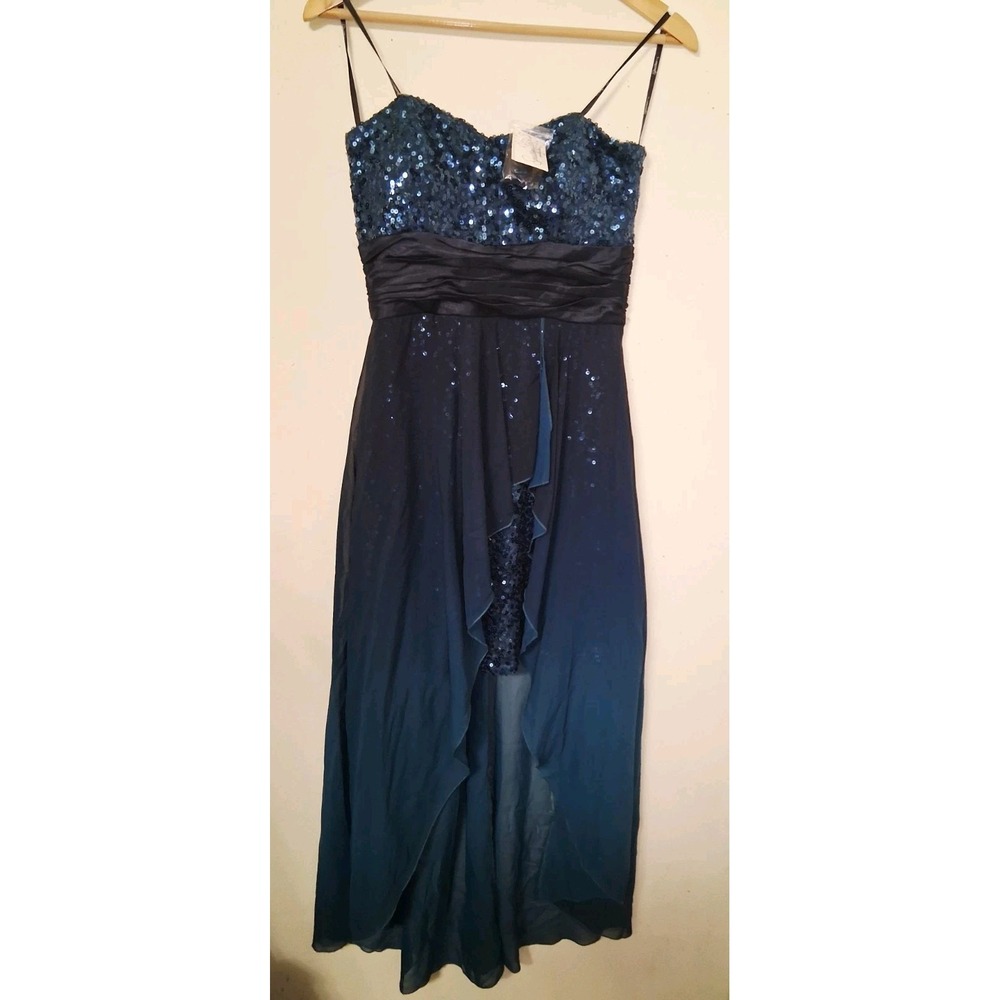 FORMAL DRESS SPEECHLESS WOMEN'S JUNIOR Sz 9 Strapless Hombre Chiffon Sequined
